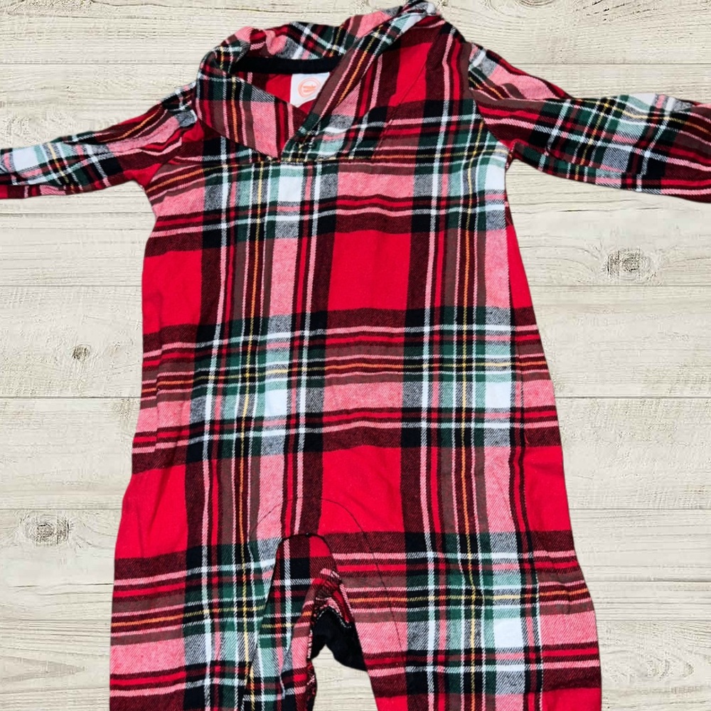 Wonder Nation Red Plaid Kids One Piece